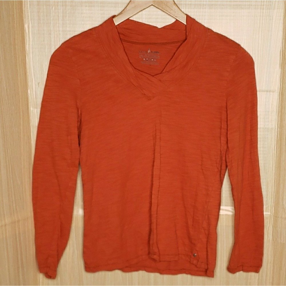 Neon Buddha Womens Orange Long Sleeve Knit Top Medium